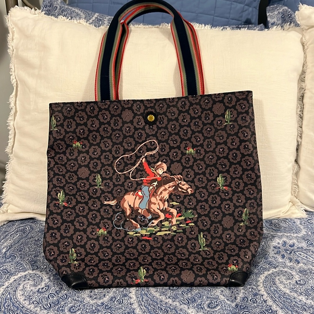 Cath Kidston Freston Rose Leather Tote Bag
